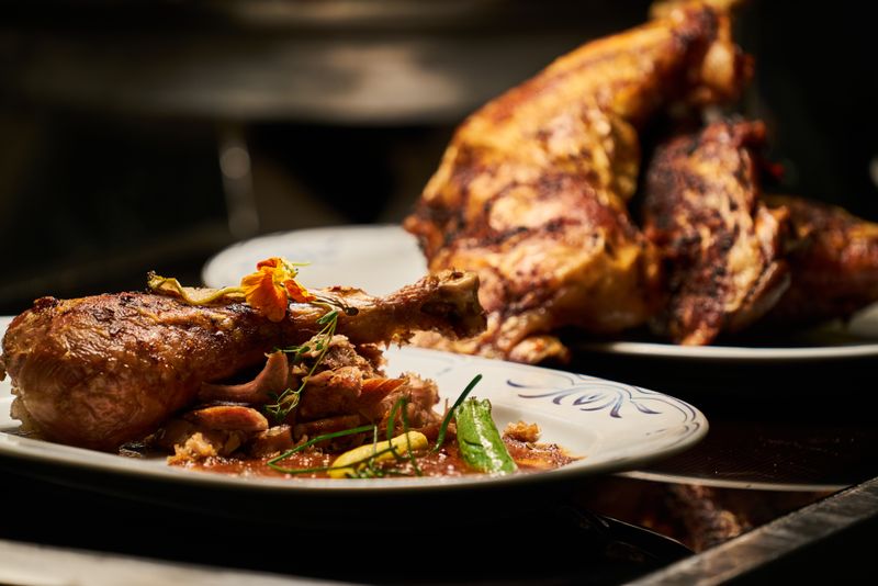 Whole turkey prepared for catering and retail